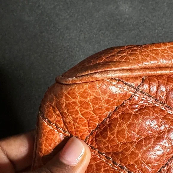 Capaccioli Y2K Orange Leather Wristlet - Picture 4 of 8